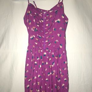 Zip up purple floral dress
